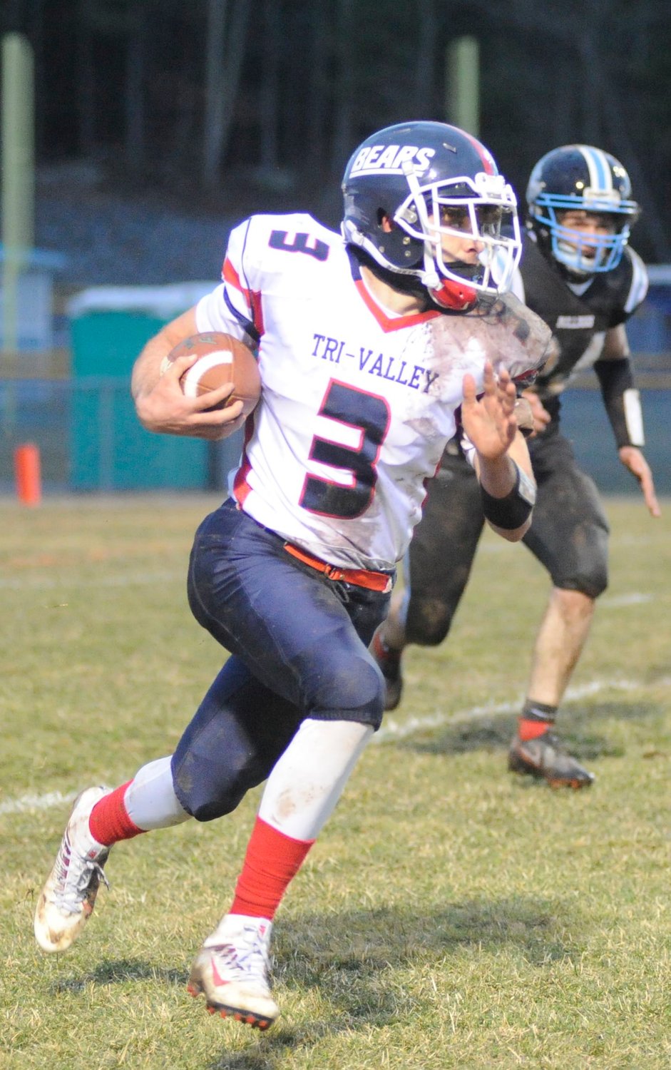 Just a few more yards. Tri-Valley’s running back posted 74 yards on 11 carries.